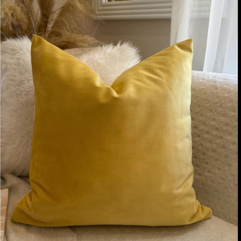 NWT-Cost Plus World Market Velvet Accent Pillows in Yellow